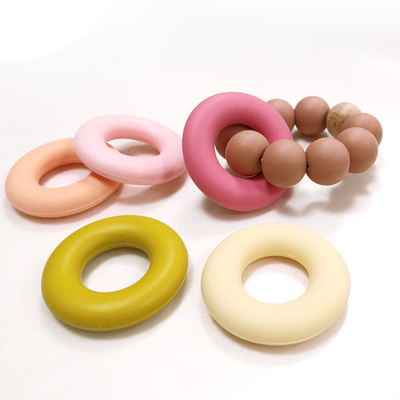 Pierścień Donut Shaped Silikonowe Koraliki Gryzak SGS 4.2*4.2*0.9cm Dla Dziecka
