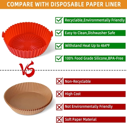BPA Free Food Grade OEM ODM Frytownica powietrzna Kosz silikonowy bezpieczny w zmywarce