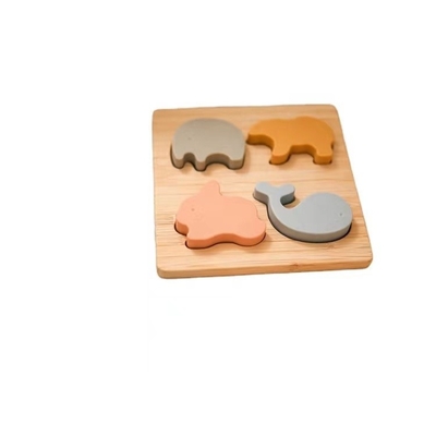 Przedszkole Nauka Edukacyjna Sensoryczna Silikonowe Zwierzęta Kształt Puzzle Zabawki dla małych dzieci Zabawki