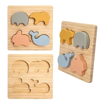 Przedszkole Nauka Edukacyjna Sensoryczna Silikonowe Zwierzęta Kształt Puzzle Zabawki dla małych dzieci Zabawki