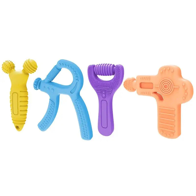 4 SZTUK Food Grade BPA Free Silicone Baby Molar gryzaki do żucia na 3-24 miesiące żywności