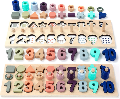 Przedszkole Nauka matematyki Montessori Drewniane puzzle liczbowe dla małych dzieci