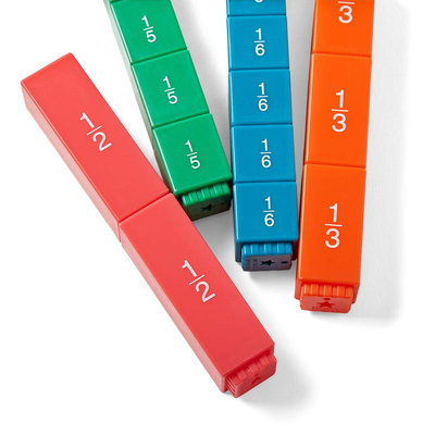 Manipulacje frakcjami Montessori Math Rainbow Fraction Tower Cubes dla szkoły podstawowej