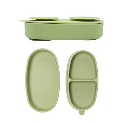 100% silikonowe sztućce dla niemowląt 2 w 1 Bento Lunch Box z łyżką i widelcem