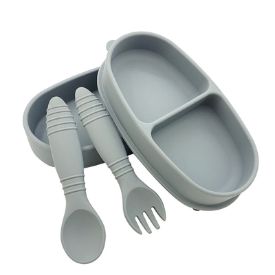 100% silikonowe sztućce dla niemowląt 2 w 1 Bento Lunch Box z łyżką i widelcem