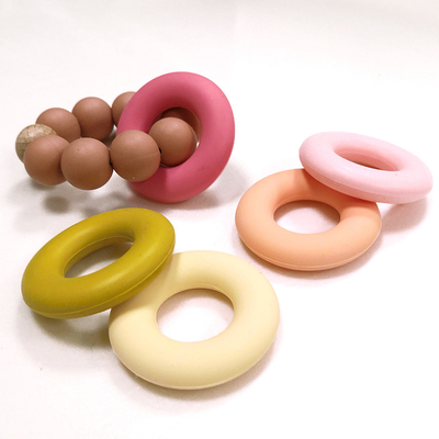 Pierścień Donut Shaped Silikonowe Koraliki Gryzak SGS 4.2*4.2*0.9cm Dla Dziecka