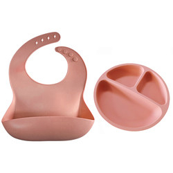 Regulowane 24,5 * 22 cm spersonalizowane silikonowe śliniaczki 19,8 cm silikonowe talerze dla dzieci