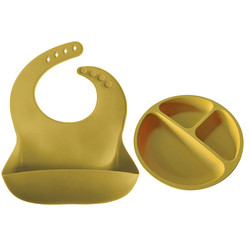 Regulowane 24,5 * 22 cm spersonalizowane silikonowe śliniaczki 19,8 cm silikonowe talerze dla dzieci