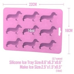 Zwierzęca silikonowa forma do lodu w kształcie psa taca na kostki lodu 22X16X1,5cm FDA