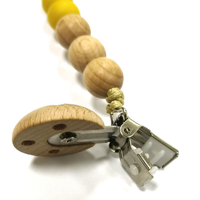 Anti Off drewniany silikonowy uchwyt na smoczek Chain Clip Eco przyjazny dla dzieci