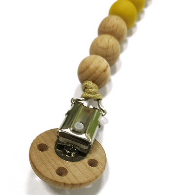 Anti Off drewniany silikonowy uchwyt na smoczek Chain Clip Eco przyjazny dla dzieci