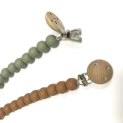 OEM BPA Free Silikonowy klips do smoczka do ząbkowania 15 MM koraliki Bezpieczne klipsy do smoczka