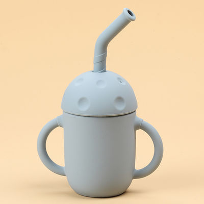 Szczelna pokrywka Silikonowy kubek ze słomką Podwójny uchwyt 5 uncji Dzieci dla dziecka powyżej 6 miesięcy