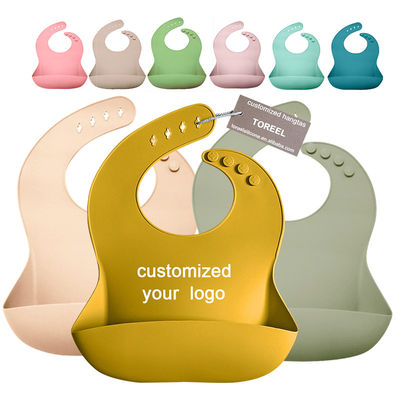 Niestandardowy silikonowy śliniaczek OEM o regulowanej długości z łapaczem żywności